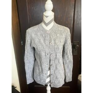 Avorwe Gray Cable Knit Button down Sweater Womens Size 40 - L Grannycore Classic